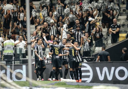 Maycon marcou o primeiro gol do Galo diante do Bragantino (Pedro Souza / Atlético)