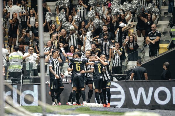 Maycon marcou o primeiro gol do Galo diante do Bragantino (Pedro Souza / Atlético)