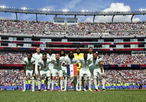 Onze inicial da França que venceu os marroquinos pelas quartas de final – Alexandre Battibugli...