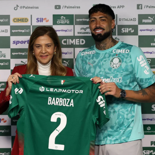 Alexander Barboza foi apresentado como novo zagueiro do Palmeiras – Foto: Cesar Greco/Palmeiras