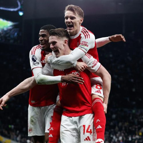 Viktor Gyokeres marcou pelo Arsenal no clássico contra o Tottenham – EFE/EPA/David Cliff