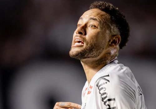 Neymar comemora gol pelo Santos – Santos FC/Divulgação