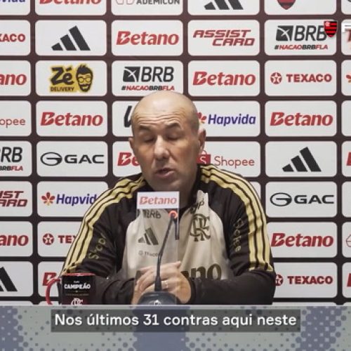 Confira um trecho da entrevista coletiva de Leonardo Jardim após o empate por 1 a 1 entre Flamen...